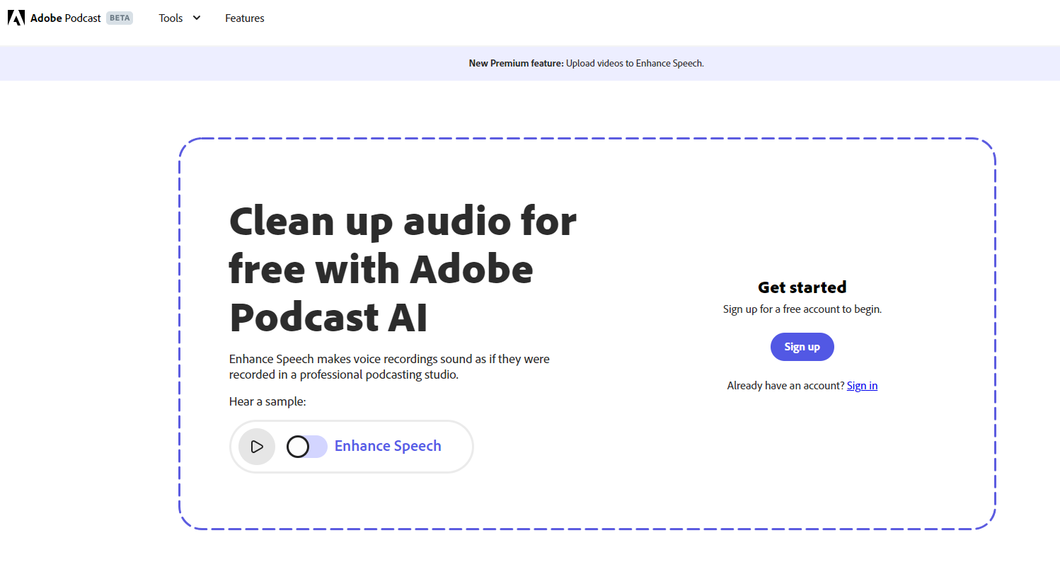 adobe speech enhancer removes noice from voice recordsings