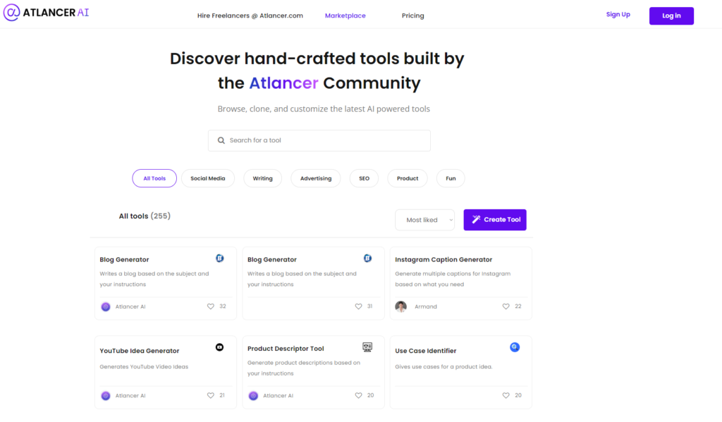 Atlancer ai toolbuilder and freelance developer gigs