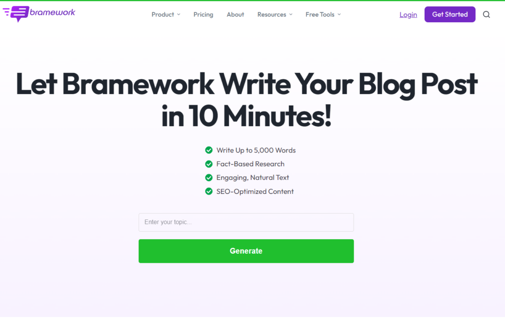 bramework ai blog writing assistant