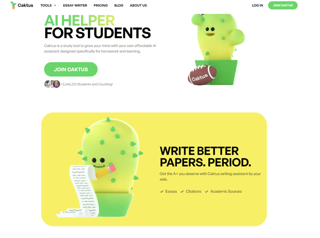 Caktus AI Learning assistnat AI helper for students