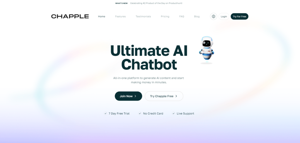 Chapple All-in-one platform to generate AI content and start making money in minutes.