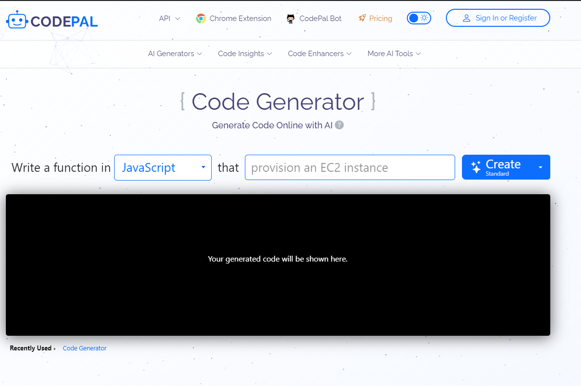 CodePal online ai code generator