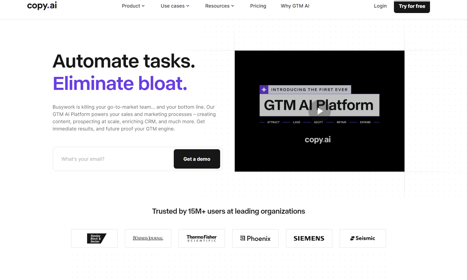 Copy.ai enterprise content generator and ai copywriter