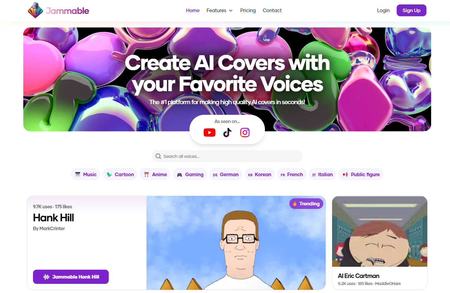 Jammable (Voicify AI) Create AI Covers with your Favorite Voices