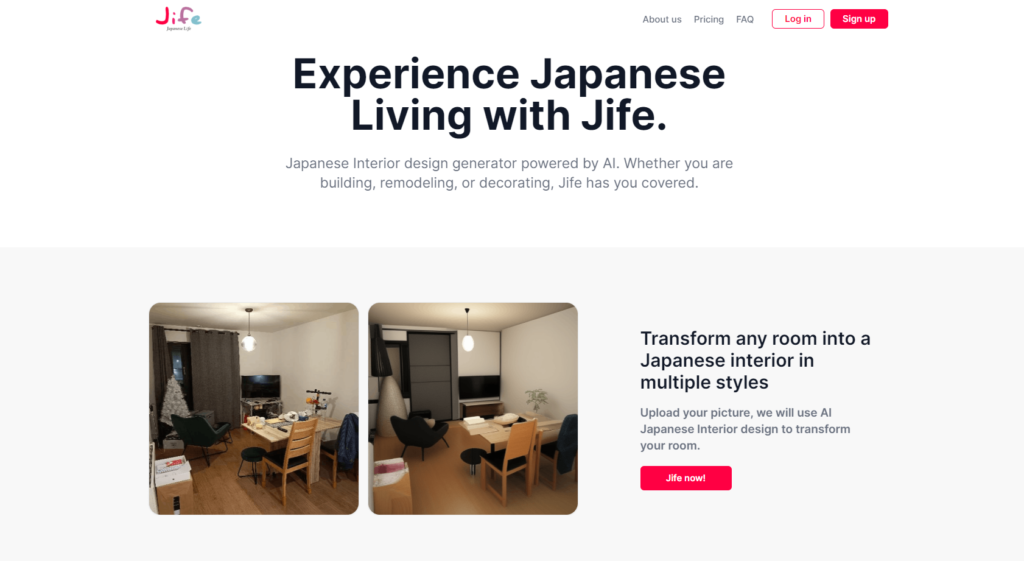 Jife Japanese interior design generator