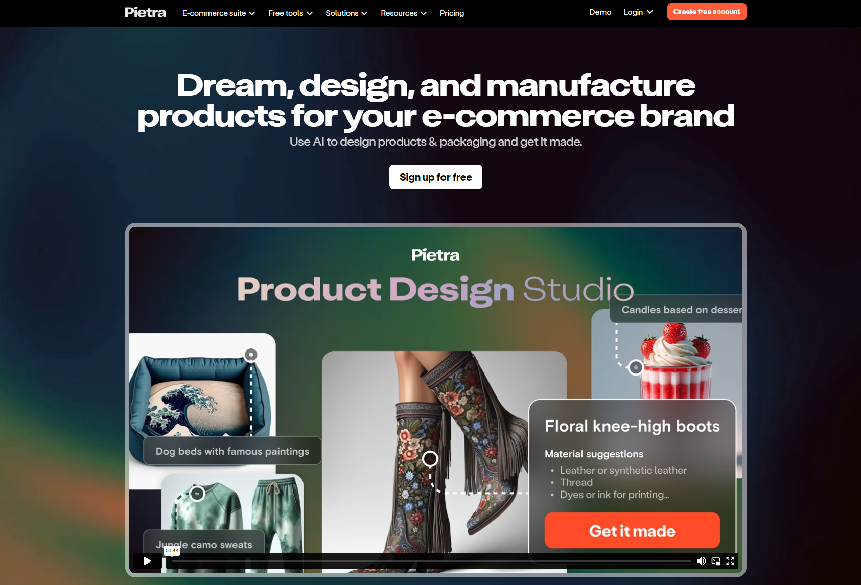 Pietra Product Design Studio AI platform for e commerce branding