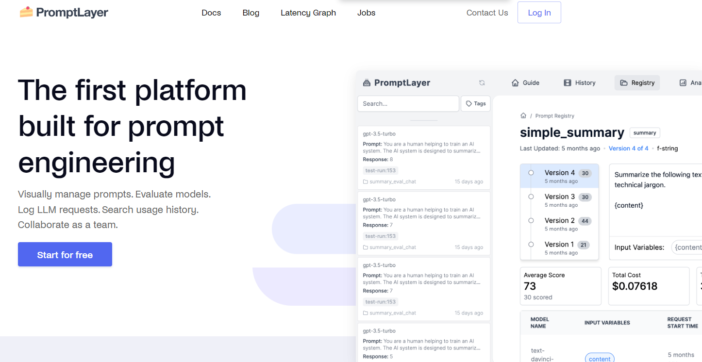 promptlayer visually manage prompts with the first prompt engineering platform