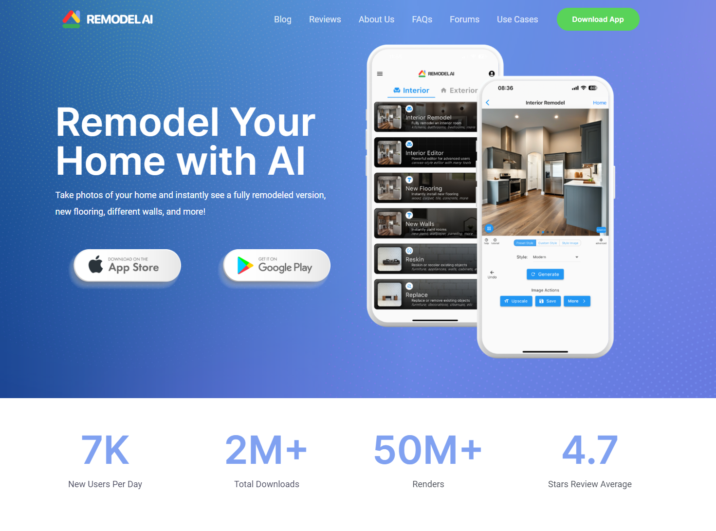 Remodel AI Take photos of your home and instantly see a fully remodeled version, new flooring, different walls, and more!