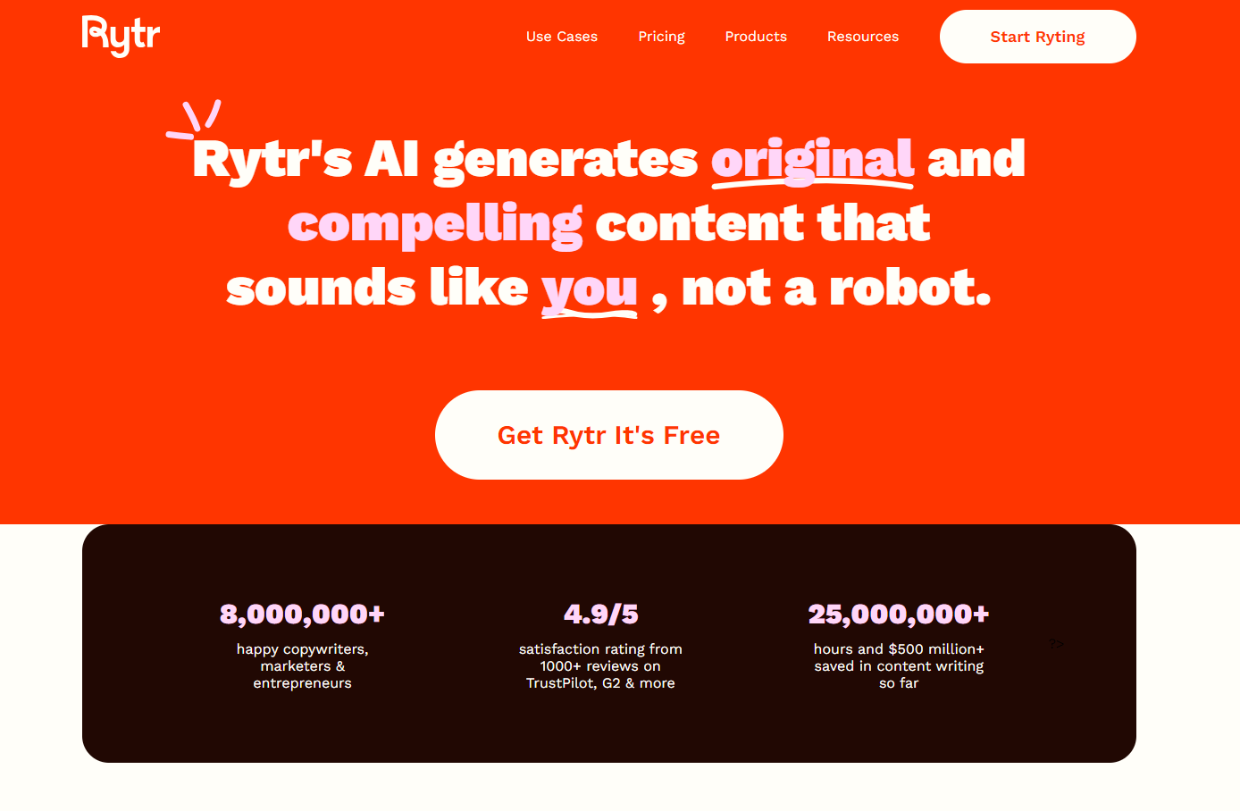 Rytr content and copywrite generation to avoid ai detection