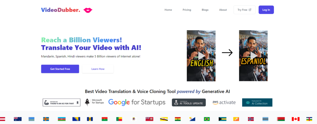 VideoDubber translate videos, voice cloning, voice generation