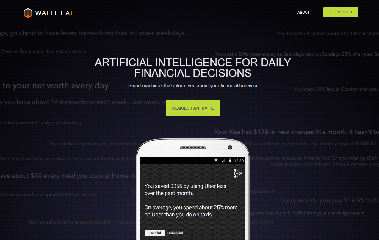 Wallet.ai Smart machines that inform you about your financial behavior